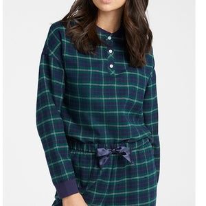 Green and navy blue tartan organic cotton lounge check shirt NWT